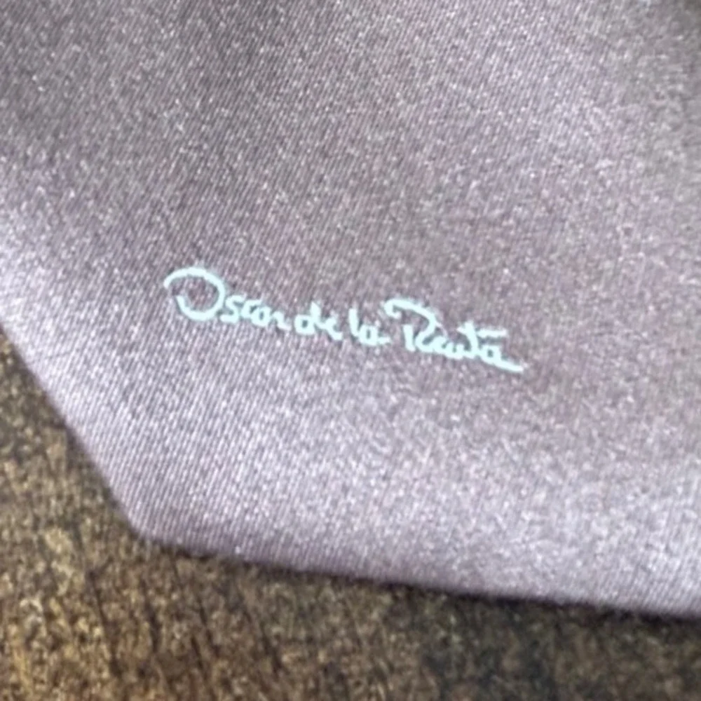 Oscar de la Renta Neck Tie Brown Micro Dot Sophisticated‎ Minimalist Silk Blend
